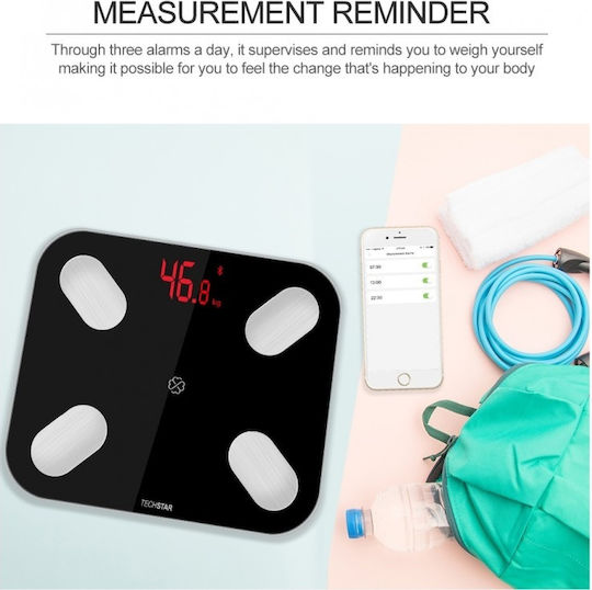 Cântar Smart 180kg cu Analizator de Grăsime Corporală și Bluetooth Negru