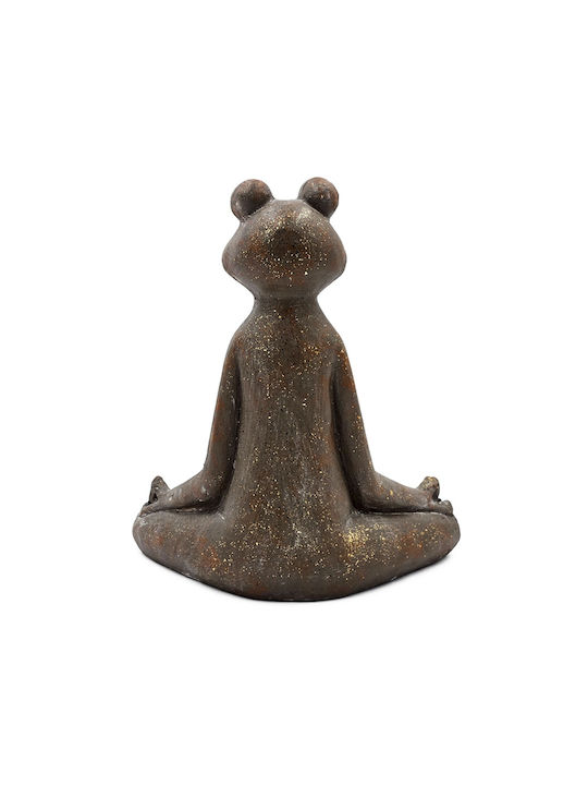 Artekko Animal Brown Decorative Frog Magnesium 31x17x34 Cm 31cm X 17cm X 34cm