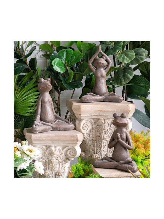 Artekko Animal Brown Decorative Frog Magnesium 29x38x17 Cm 29cm X 38cm X 17cm