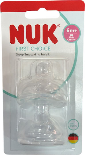 Nuk First Choice Silicone Baby Bottle Teats for 6+ months 2pcs