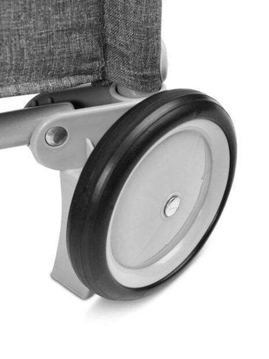 Caretero Basic Plus Παρκοκρέβατο με Στρώμα Graphite 125x66cm