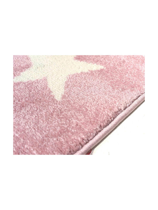 Isexan Kinder Teppich Sterne Rosa 160x230cm