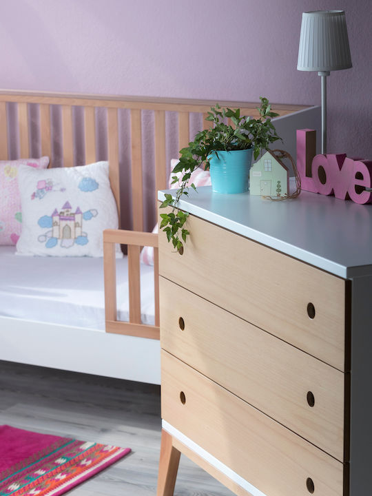 Santa Bebe Pătuț Bebeluși Luna Alb pentru Saltea 70x140cm