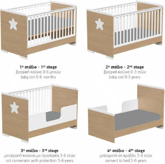 Casababy Polymorphische Babybett Primo Natural & Weiß