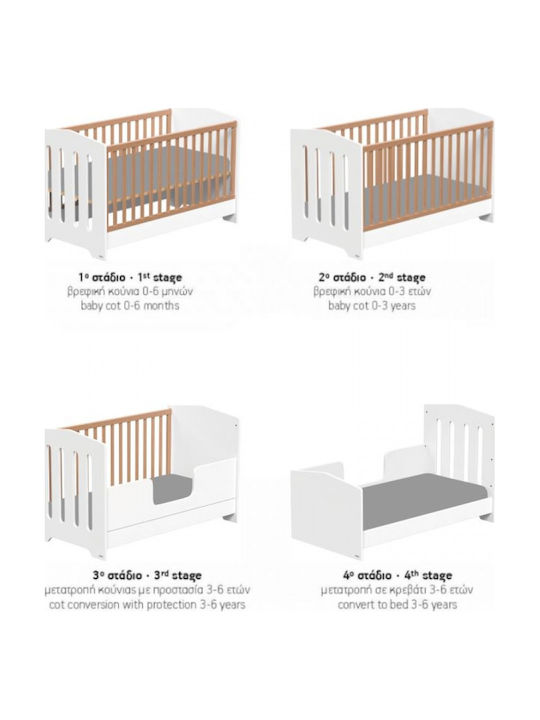Casababy Babybett Kinderbett Art Weiß-Grau