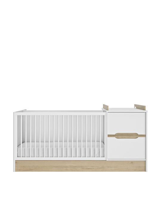 Galipette Convertible Baby Crib Celeste White with Drawer