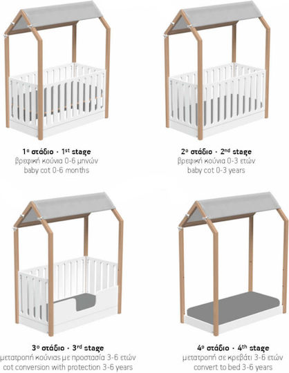 Casababy Πολυμορφική Κούνια Montessori La Maison Λευκή