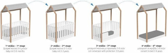 Casababy Πολυμορφική Κούνια Montessori La Maison Λευκή