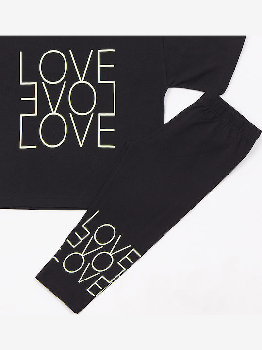 Kids' Set with Leggings Summer 2pcs Black