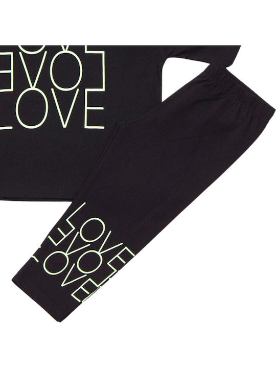 Kids' Set with Leggings Summer 2pcs Black