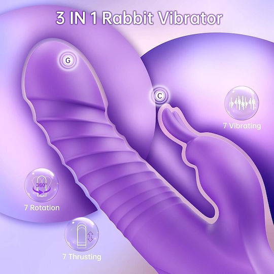 SMD Liberator Premium Multifunction Rabbit 360° Vibrator Vibrator Iepurele 24.5cm Violet