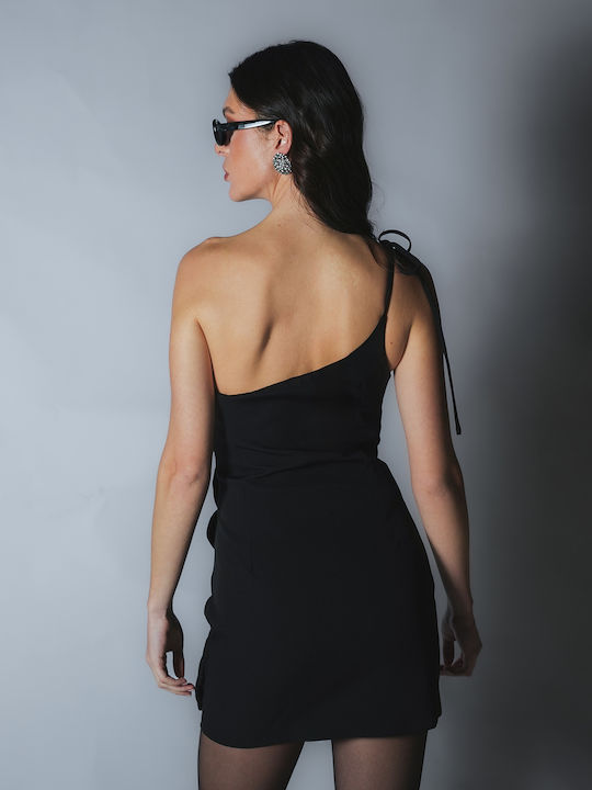 Summer Mini Evening Dress Open Back Black