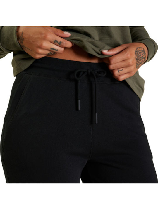 Παντελόνι Φόρμας με Λάστιχο Fleece Μαύρο