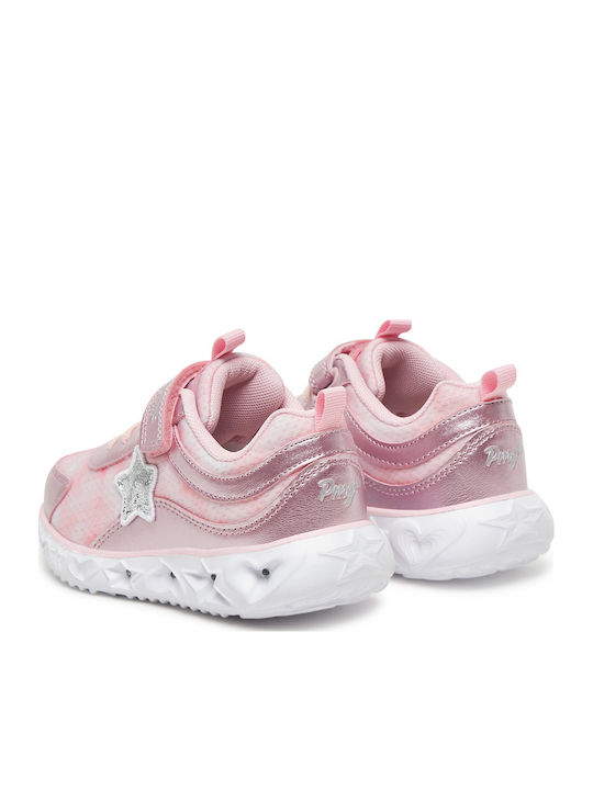 Kinder Sneakers mit Klettverschluss & Lichtern Rosa