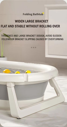 Little Mom Foldable Baby Bath with Thermometer Gray