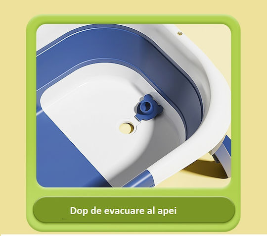Little Mom Faltbare Babybadewanne mit Thermometer Blau