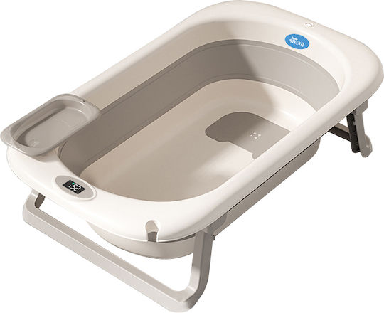 Little Mom Foldable Baby Bath with Thermometer Gray