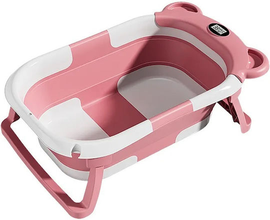 Little Mom Faltbare Babybadewanne mit Thermometer Rosa