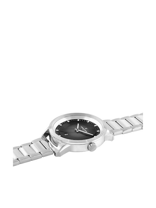 Pierre Cardin Ceas Barbatesc 45mm Cu Baterie cu Brățară Metalică Argintie
