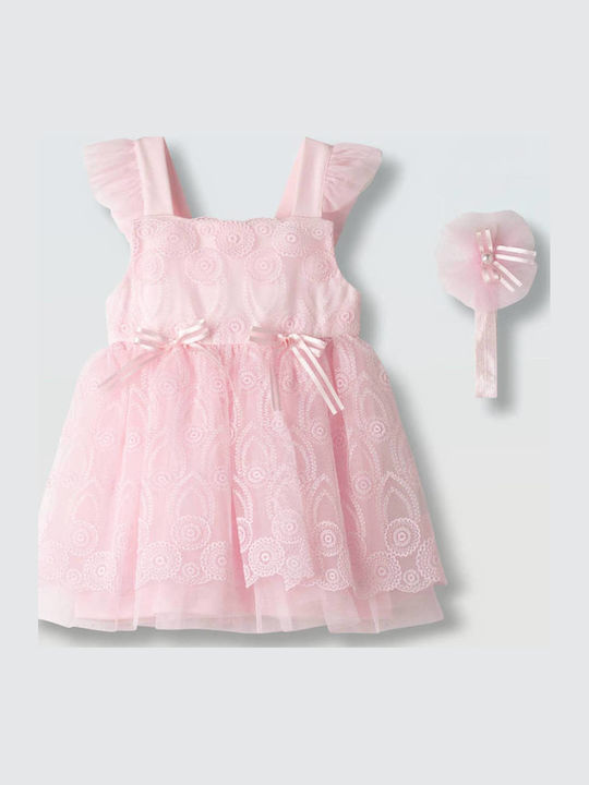 Children's Dress Sleeveless Tulle Pink