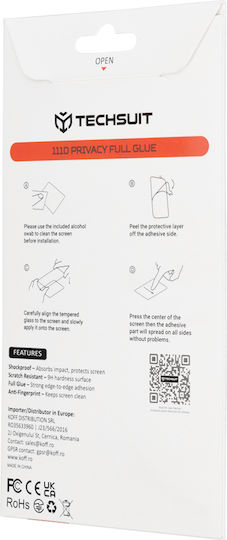 Techsuit Full Glue Privacy Full Face Tempered Glass Black (Samsung Galaxy A37 5G - Techsuit)