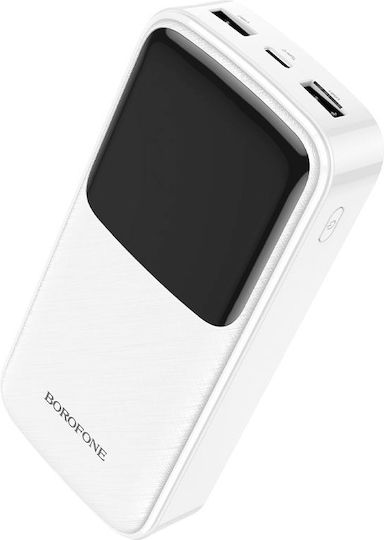 Borofone BJ17A Power Bank 20000mAh with 2 USB-A Ports and USB-C Port White
