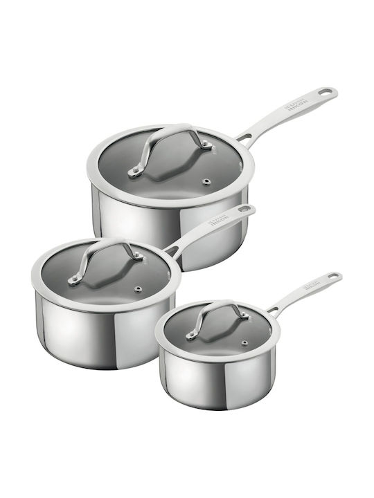Kuhn Rikon Pots Set of Stainless Steel with Coating 3pcs