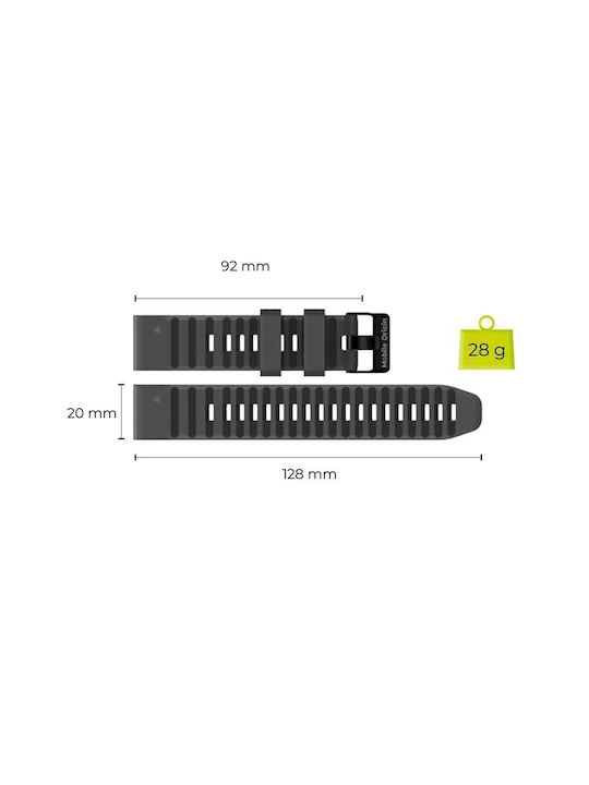 Mobile Origin Einfaches Silikon-Tragbares Band 20mm Schwarz