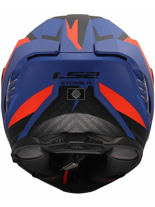 LS2 FF818 Storm III Dynamo Blue/Red Motorcycle Helmet Full Face ECE 22.06 1600gr with Pinlock and Sunvisor