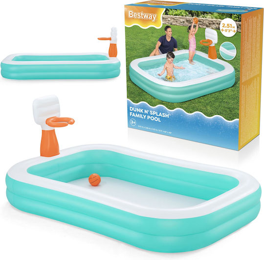 Bestway Piscină Pentru Copii Gonflabilă 636lt 251x168x102cm Turcoaz