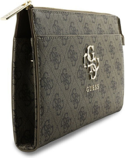 Guess Pu 4g Metal Logo Phone Bag Brown