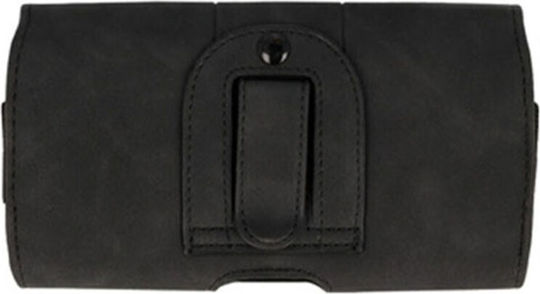 Horizontal Belt Holster Case Wonder Max iPhone 11 Pro Max Galaxy A21s A71 S10 Lite S20+ Note 10+ Up to 6.7" Leather Black Size 18