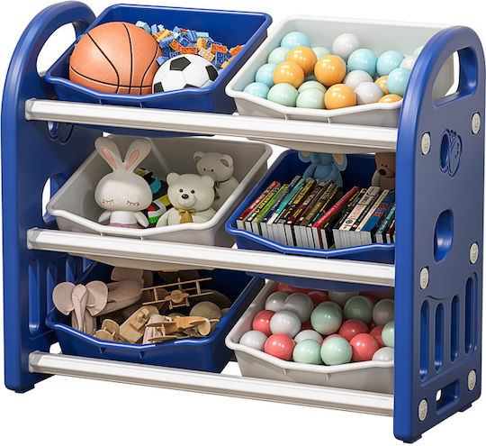 Sistem de Depozitare Jucării din Țesătură Albastru 77x66x32cm 1buc