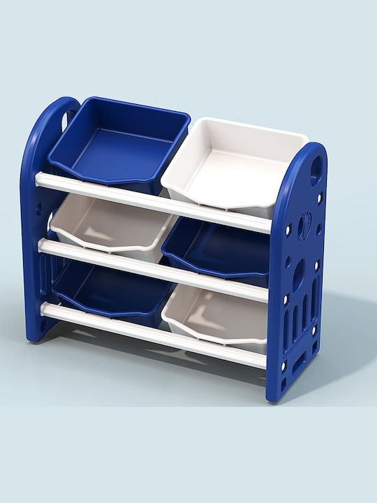 Sistem de Depozitare Jucării din Țesătură Albastru 77x66x32cm 1buc