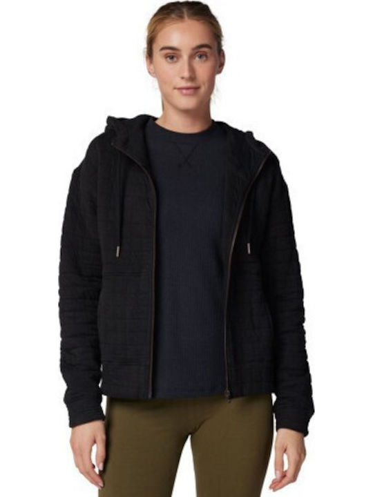 Women's Sweatshirt Jacket Hooded Black