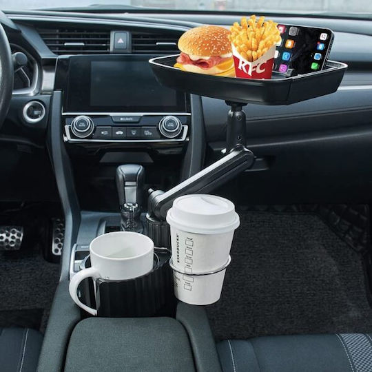 Car Cup Holder Extension with Detachable Food Tray