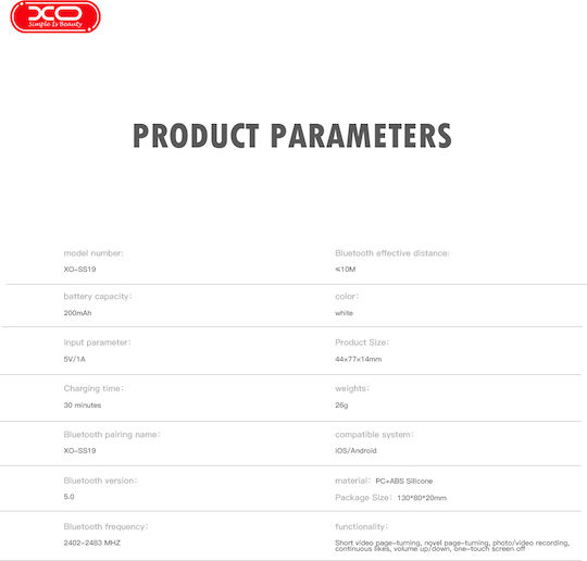 XO Selfie Controller Ss19 Bluetooth