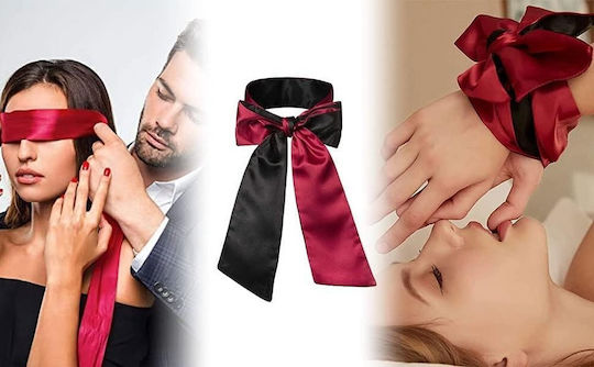 Smd Prime Instinct BDSM Satin Band Blindfold Satin Eye Mask 150cm Black Red