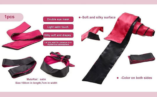 Smd Prime Instinct BDSM Satin Band Blindfold Satin Eye Mask 150cm Black Red
