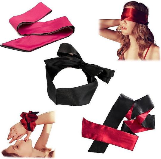 Smd Prime Instinct BDSM Satin Band Blindfold Satin Eye Mask 150cm Black Red