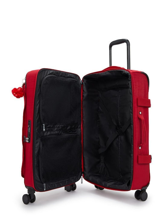 Kipling Spontaneous Μεσαία Βαλίτσα Ταξιδίου Ruby Red με 4 Ρόδες Ύψους 66εκ.