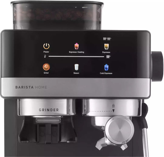 Sencor Automatische Espressomaschine Eingebaut 1350W Druck 20bar mit Mahlwerk Gray SES 5000SS