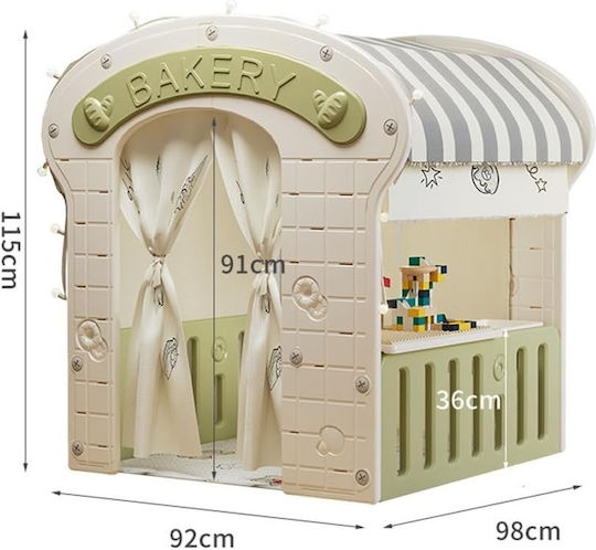 Căsuță De Joacă Pentru Copii Multifuncțională Verde 98x92x115cm