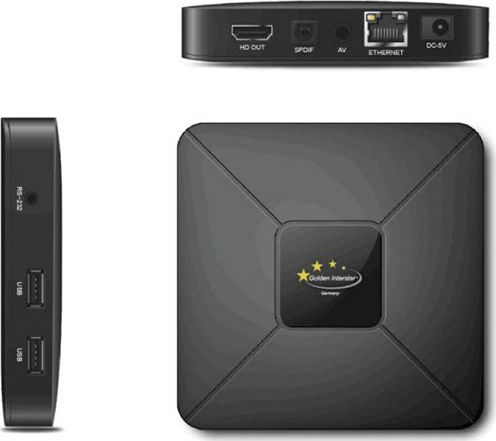Golden Interstar TV Box Interstar X4 with WiFi USB 2.0 1GB RAM and 8GB Storage Space with Operating System Linux
