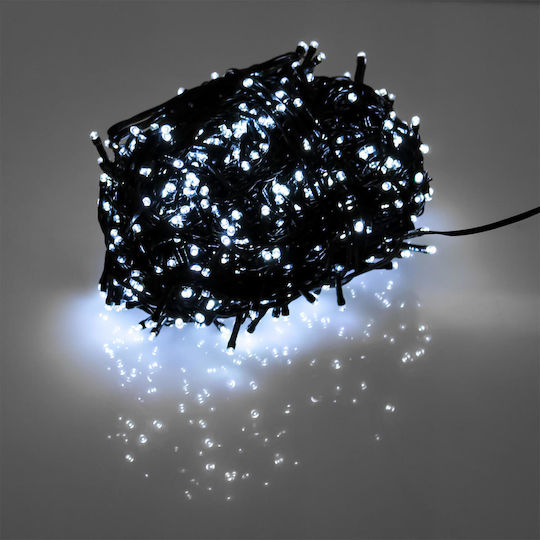 1000 Светлини LED 50m. x 13.6бр Хладен бял тип Дъжд 1бр