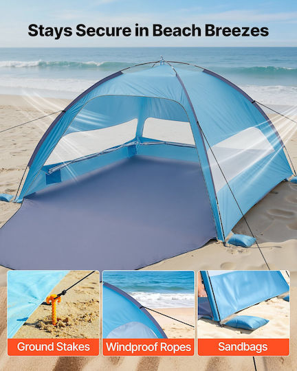 Vevor Strandszene Für 6 Personen Blau