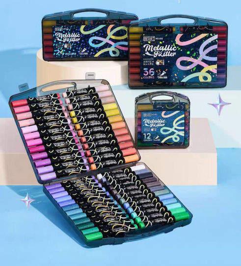 Μεταλλικοί Μαρκαδόροι Ζωγραφικής με Glitter, Επαγγελματικοί Σετ 36 χρώματα