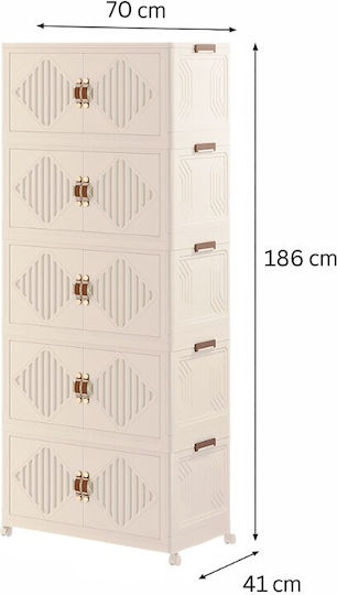 Стояща на пода Офис Пластмасова Λευκό Του Πάγου 70x41x186см