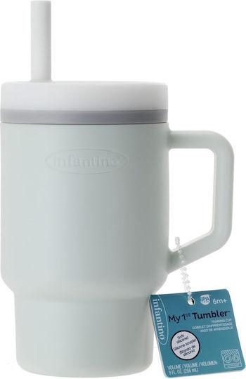Infantino Kinderflasche Silikon mit Strohhalm 260ml