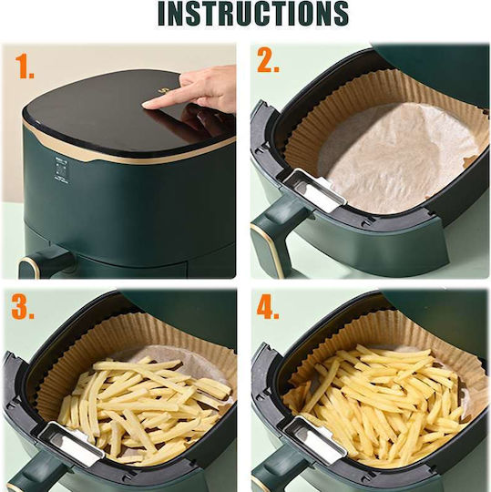 Αντικολλητικά Χαρτιά για Air Fryer 16x16εκ. 100τμχ